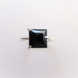 オニキス~square shape silver ring~ 3枚目の画像