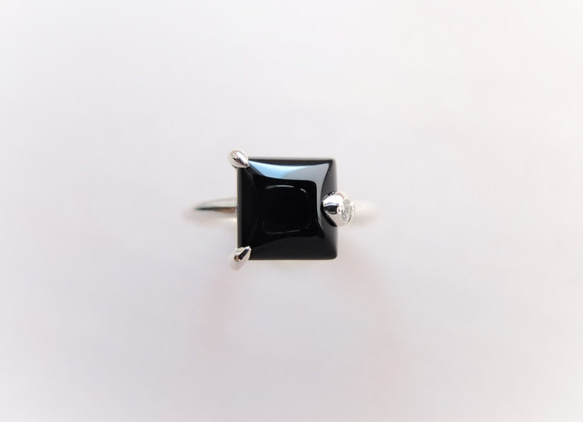 オニキス~square shape silver ring~ 3枚目の画像