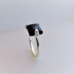 オニキス~square shape silver ring~ 4枚目の画像