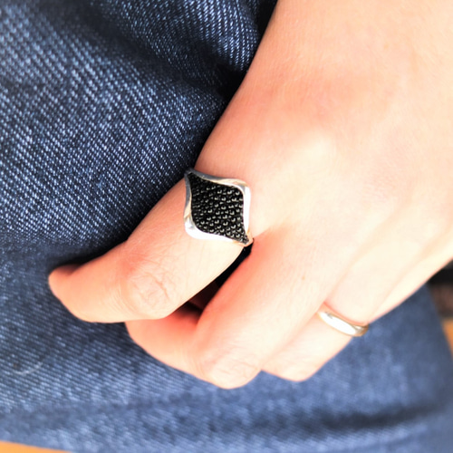 スティングレー エイ皮 ハンドメイド シルバーリング