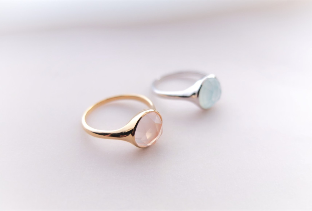 ローズクォーツgem sweets silver ring