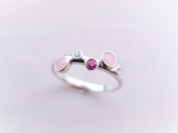 P'an opal silver ring(ピンクオパール) 1枚目の画像