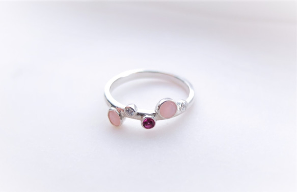 P'an opal silver ring(ピンクオパール) 2枚目の画像