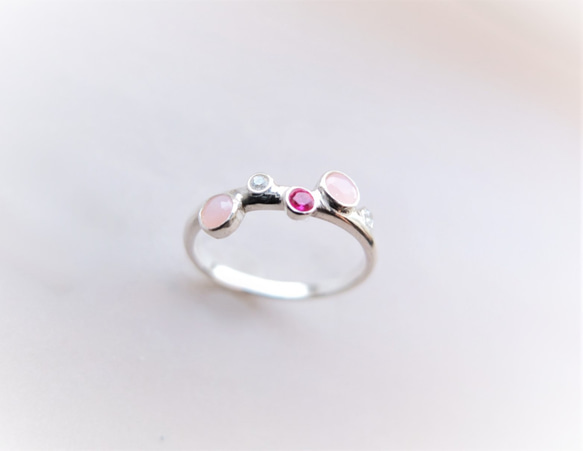 P'an opal silver ring(ピンクオパール) 3枚目の画像