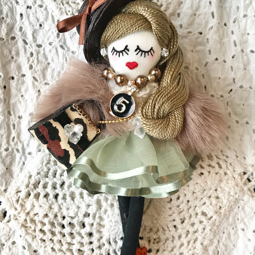 ルルベちゃん バッグチャーム グリーンリボン チャーム éclat 通販 
