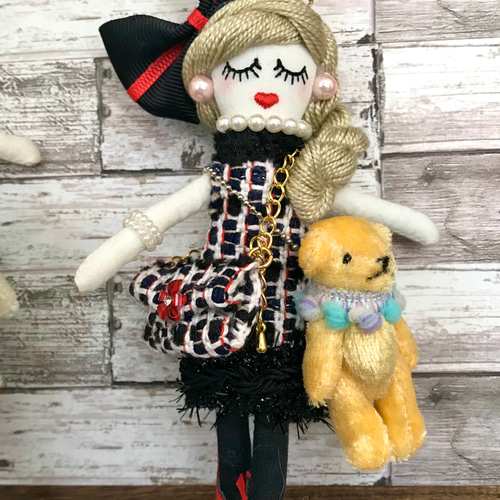 ルルベちゃん ドールチャーム バックチャーム リントンtweed くまさん 