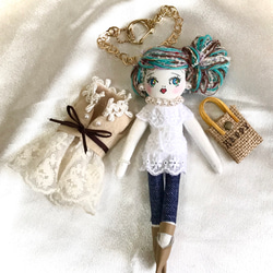 ハンドメイド♡ドールチャーム ハンドメイド♡ドールチャーム♡猫＆くま＆ハート柄 - メルカリ