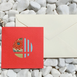 和の香り付きメッセージカード「TSUKIMI－朧月×紅月」 2枚目の画像