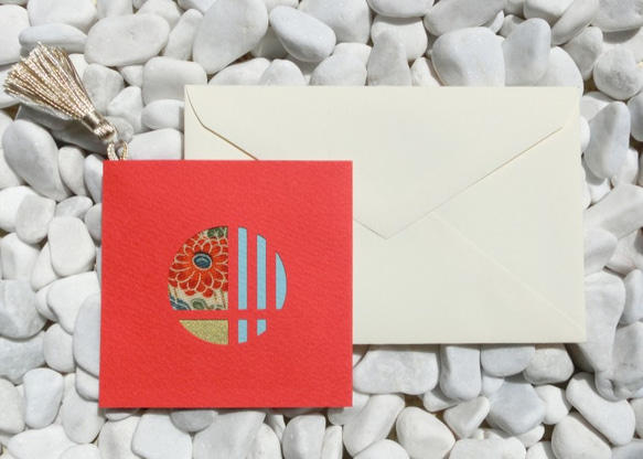 和の香り付きメッセージカード「TSUKIMI－朧月×紅月」 2枚目の画像