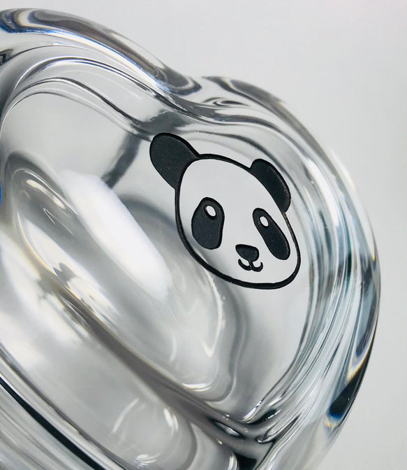パンダ の ハートガラスケース 3枚目の画像