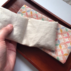 何度も使える小豆カイロ【薄桜色・輪つなぎ柄】 2枚目の画像