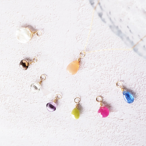 K10 Orange moonstone necklace charm ネックレス・ペンダント damie 通販｜Creema(クリーマ)