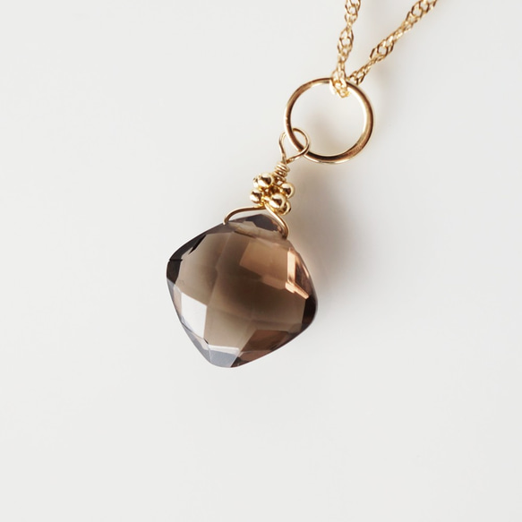 K10  Smoky quartz necklace charm 2枚目の画像