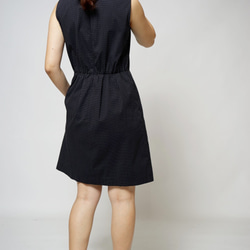 MIT 織紋方塊點點蕾絲領洋裝 (R5059E) 第4張的照片