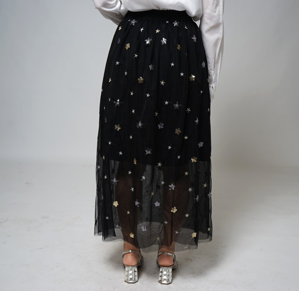 MIT 星空刺繡網紗裙(R5032B) 第3張的照片