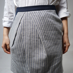 MIT 棉質條紋配色窄裙(R5019B) 第7張的照片