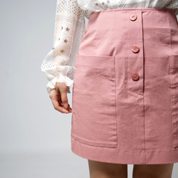 MIT 大口袋粉色窄裙(R5015B) 第1張的照片