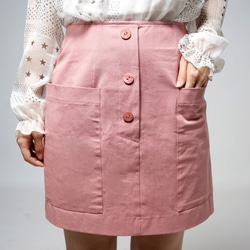 MIT 大口袋粉色窄裙(R5015B) 第8張的照片