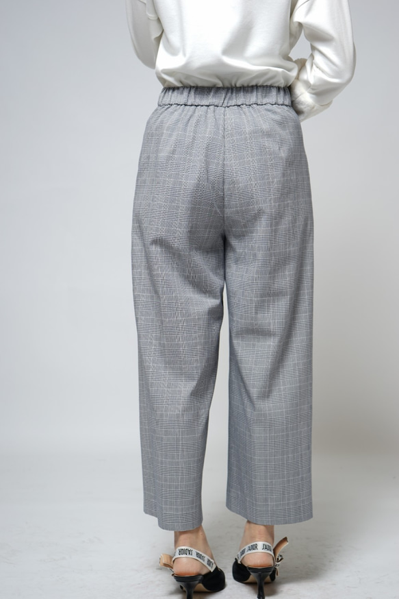 MIT小春日格紋打折寬褲(R3055C) 第6張的照片
