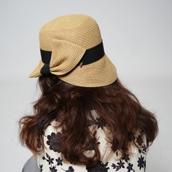 金羽毛裝飾法式草帽(R5511F) 第4張的照片