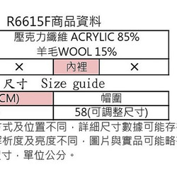 MIT 秋冬蝴蝶結造型帽 (R6615F) 第9張的照片