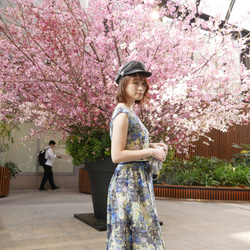 MIT 日本質感花卉洋裝 -藍色(R7019E) 第2張的照片