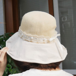 獨家清新珍珠蕾絲帽(R7713F) 第8張的照片