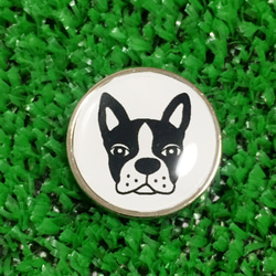 「ペチャ犬トリオ」ボストンテリアのゴルフマーカー 2枚目の画像