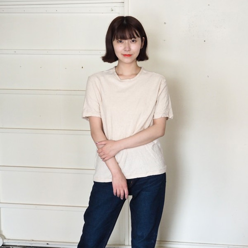 Tシャツ レディース 半袖 オーガニックコットン 吊天竺 生成