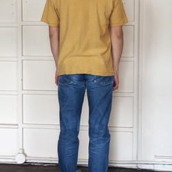 Tシャツ メンズ 半袖 オーガニックコットン 草木染め 吊天竺 柘榴 イエロー 6枚目の画像