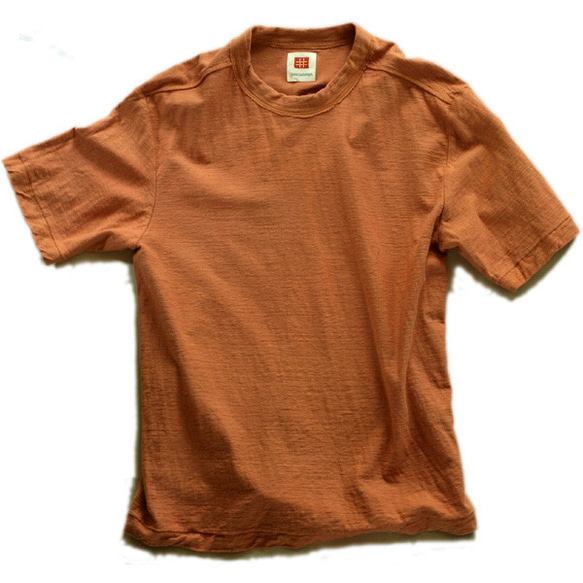 Tシャツ レディース 半袖 オーガニックコットン 草木染め 吊天竺 柘榴 茜 オレンジ 1枚目の画像
