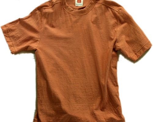 オレンジ コットン 半袖Tシャツ AnneCoquine アンコキーヌ Anne Coquine Tシャツ メンズ