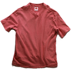 Tシャツ レディース 半袖 オーガニックコットン 草木染め 吊天竺 茜 赤 1枚目の画像