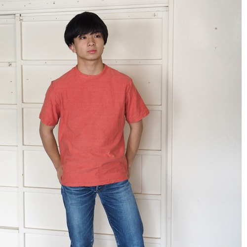 Tシャツ メンズ 半袖 オーガニックコットン 草木染め 吊天竺 茜
