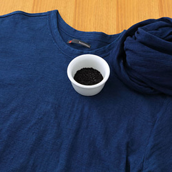 Tシャツ メンズ 半袖 オーガニックコットン 藍染め 吊天竺 インディゴ 2枚目の画像