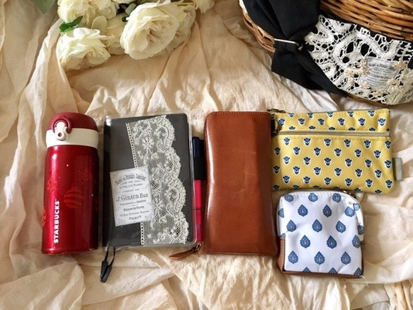 アンティークレースとリボンの大人のためのかごバッグ*170401 7枚目の画像