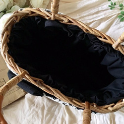 アンティークレースとリボンの大人のためのかごバッグ*170401 8枚目の画像