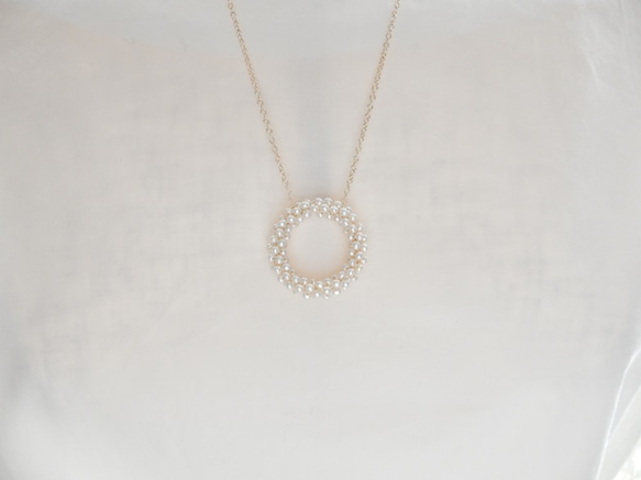 [530] 14kgf淡水珍珠2.5mm半圓形花環項鍊L尺寸 第5張的照片
