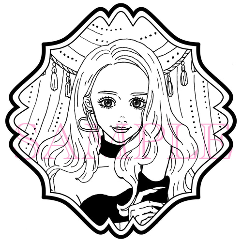 オーダー似顔絵【モノクロ線画】【デジタル仕上げ】 イラスト