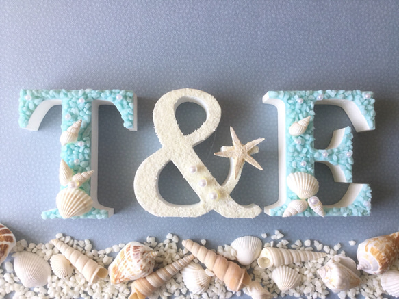 イニシャルオブジェ 貝殻3点セット その他オーダーメイド nico