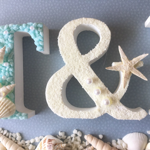 イニシャルオブジェ 貝殻3点セット その他オーダーメイド nico