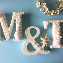 イニシャルオブジェ(白)日付け入りフラワー3点セット その他