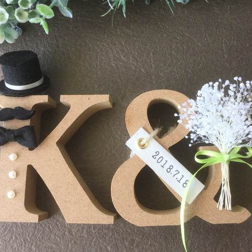 イニシャルオブジェ結婚式/かすみ草花冠 その他オーダーメイド イニシャルオブジェ結婚式/かすみ草花冠 その他オーダーメイド