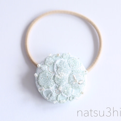 bubble 刺繍ヘアゴム 1枚目の画像