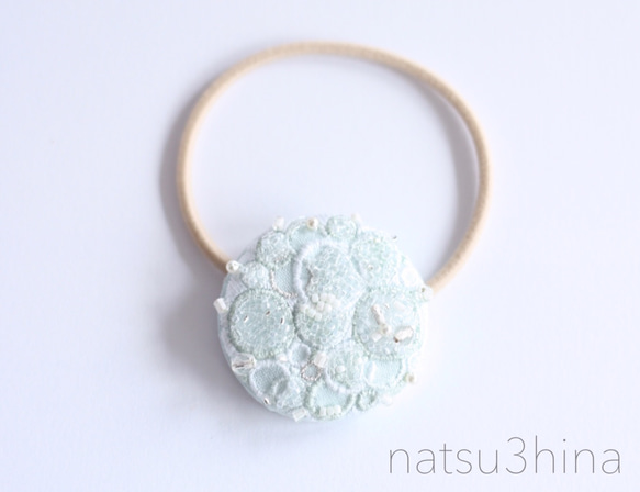 bubble 刺繍ヘアゴム 1枚目の画像