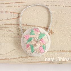 ターコイズブルー刺繍ヘアゴム ヘアゴム natsu3hina 通販 9952614