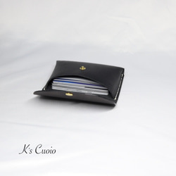 ヌメ革 一枚革で作るカードケース（ブラック色）【送料無料】 1枚目の画像