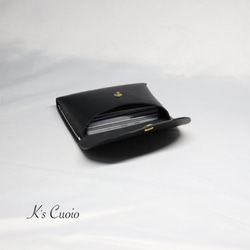 ヌメ革 一枚革で作るカードケース（ブラック色）【送料無料】 3枚目の画像