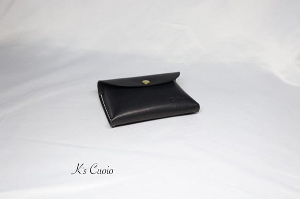 ヌメ革 一枚革で作るカードケース（ブラック色）【送料無料】 8枚目の画像