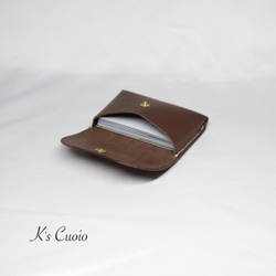 ヌメ革 手のひらサイズのカードケース（ダークブラウン色）【送料無料】 3枚目の画像